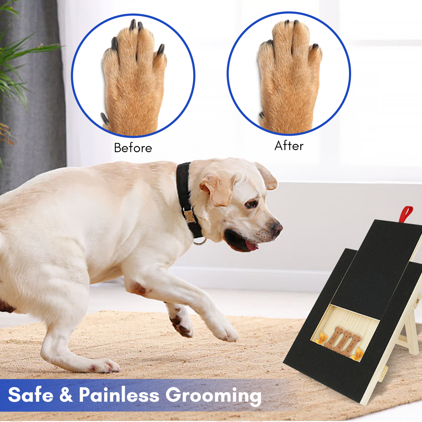 PawTrim Pro™ – Dog Nail Scratch Board & Treat Drawer