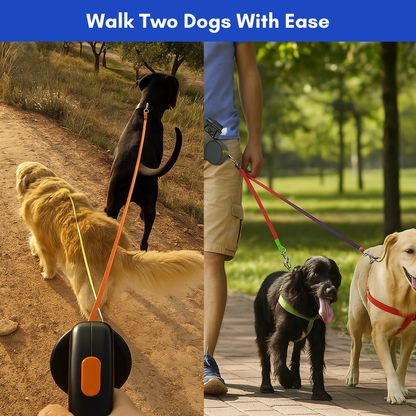 PawLink Duo – 360° Retractable Dual Dog Leash
